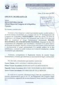 Congresistas advierten que renunciaron legalmente a Perú Libre. 