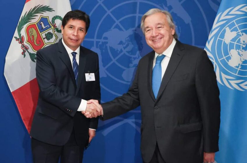 Pedro Castillo Terrones sostuvo una reunión con el secretario general de la ONU, António Guterres.