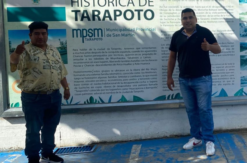 Electo alcalde del distrito zapatero brindó declaraciones tras conocer áreas verdes de Tarapoto.