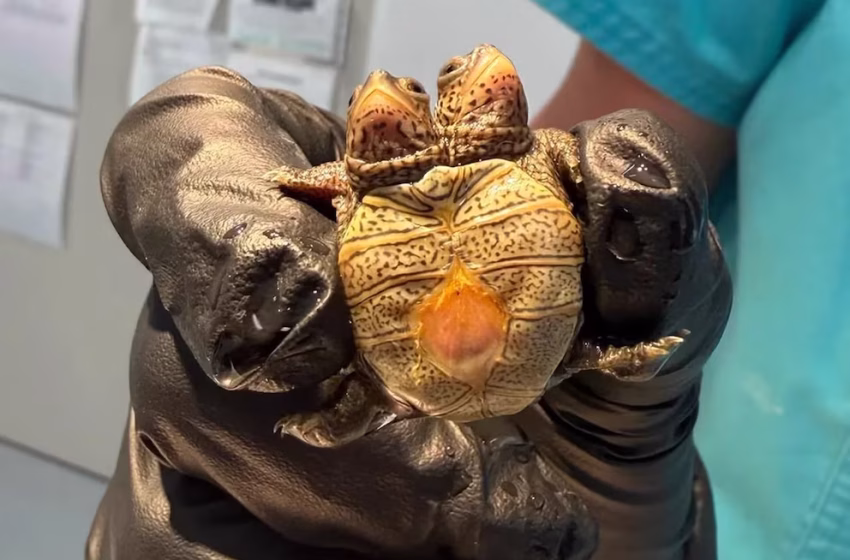  Encuentran tortuga de dos cabezas en Estados Unidos
